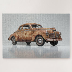 Old Vintage Rusty Barn Find Car Automobile Jigsaw Puzzle