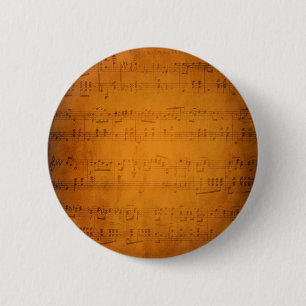 Old vintage sheet music 6 cm round badge