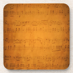 Old vintage sheet music coaster