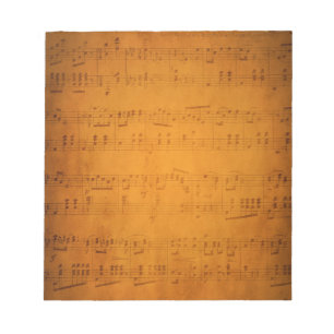 Old vintage sheet music notepad