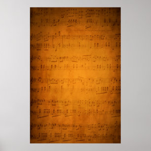 Old vintage sheet music poster
