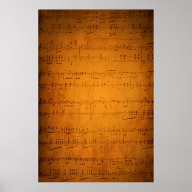 Old vintage sheet music poster (Front)