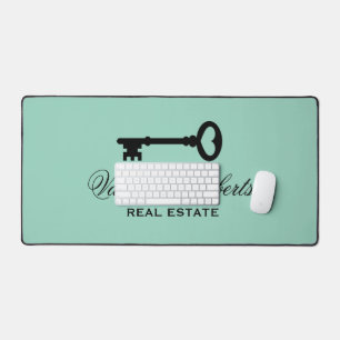 Old vintage skeleton key real estate business desk mat