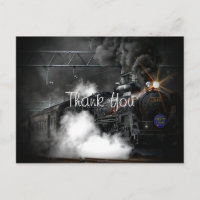 Old Vintage Steam Train Locomotive Thank You