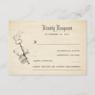 Old Vintage Story Book Wedding RSVP Card