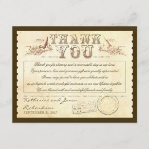 old vintage thank you tickets - cards