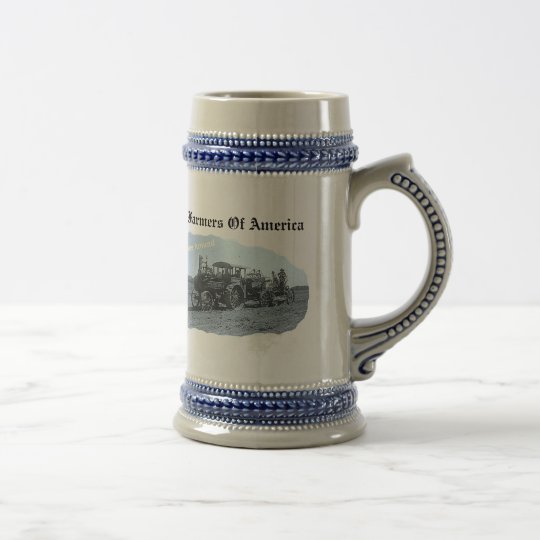 Old Vintage Tractor Ploughing- Stein Mug
