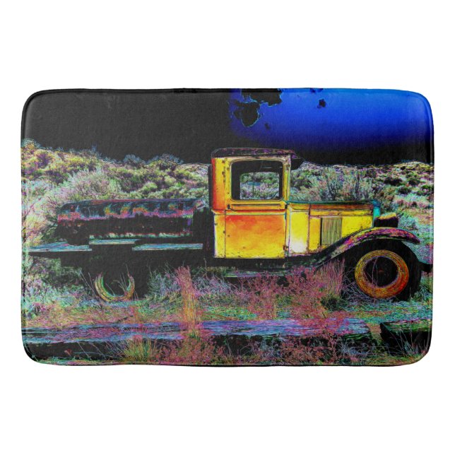 Old Vintage Truck Bath Mat (Front)