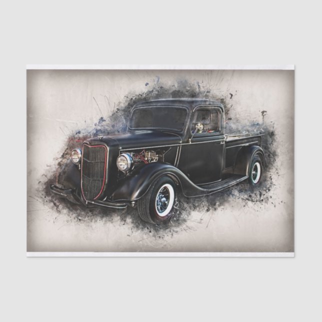 Old Vintage Truck Decoupage Tissue Paper (Front)