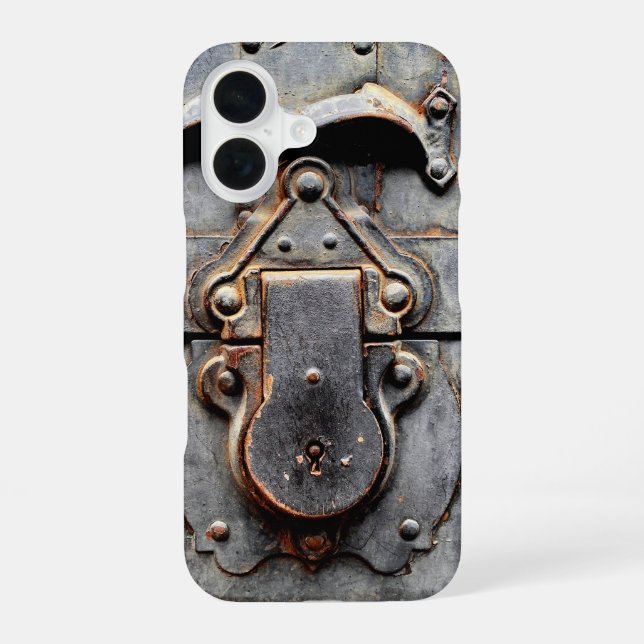 Old Vintage Trunk Lock iPhone 16 Case (Back)