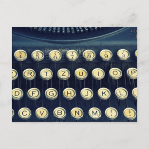 Old Vintage Typewriter Keyboard Keys Postcard