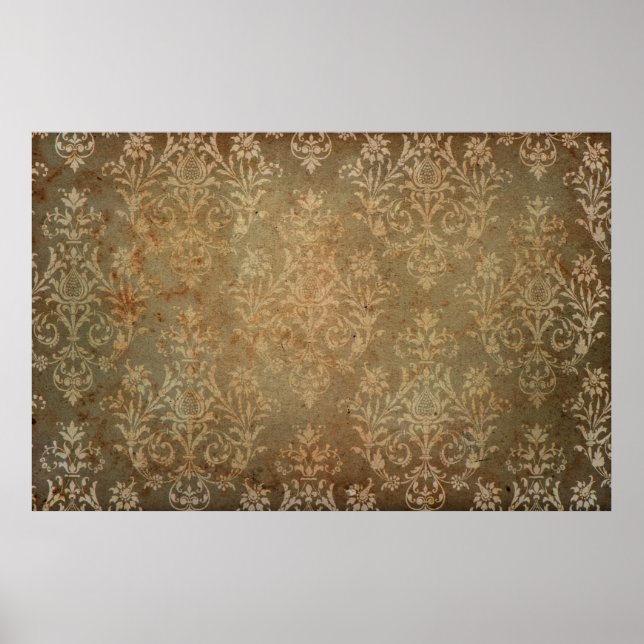 Old vintage wallpaper. grunge backgroundwallpaper, poster (Front)