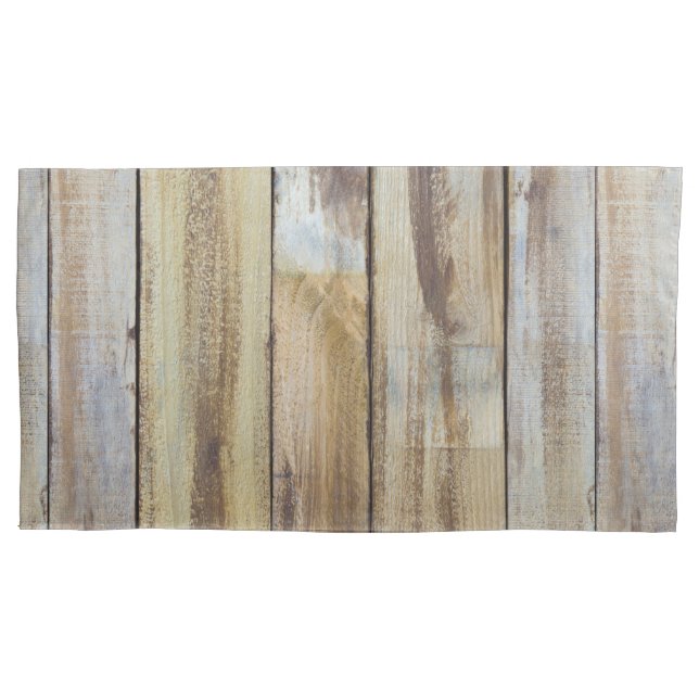 Old Vintage Weathered Wooden Planks Pattern Pillowcase (Front)