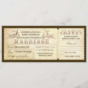 old vintage wedding invitations - tickets & RSVP