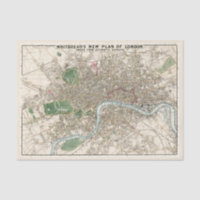 Old Vintage Whitbread's Map of London Great City