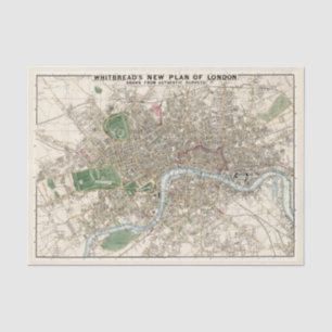Old Vintage Whitbread's Map of London Great City Tissue Paper