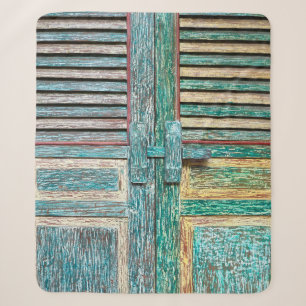 old vintage wooden door sherpa blanket