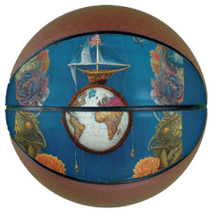 Old vintage World map by CallisC Basketball