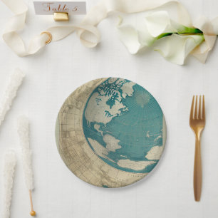 Old vintage World map by CallisC Paper Plate