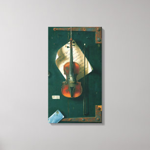 Old Violin Still Life by William Michael Harnett Canvas Print