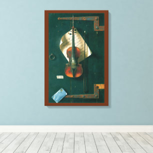 Old Violin Still Life by William Michael Harnett Canvas Print