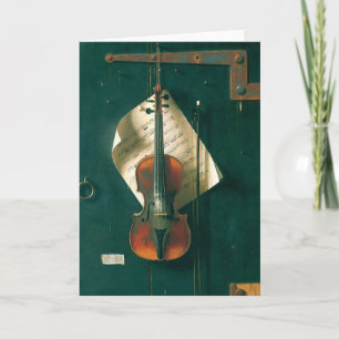 Old Violin Still Life by William Michael Harnett Card