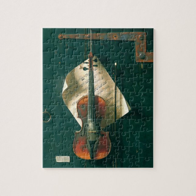 Old Violin Still Life by William Michael Harnett Jigsaw Puzzle (Vertical)