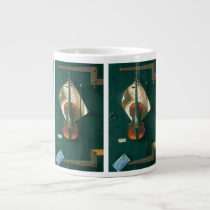 Old Violin Still Life by William Michael Harnett Large Coffee Mug