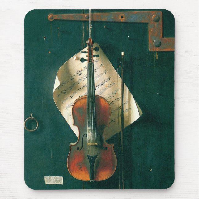 Old Violin Still Life by William Michael Harnett Mouse Mat (Front)