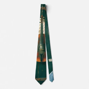 Old Violin Still Life by William Michael Harnett Tie