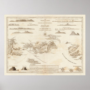 Old Virgin Islands Map (1775) St Thomas, St Croix Poster