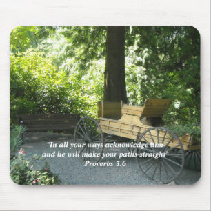 Old Wagon with Scripture Verse Mouse Mat