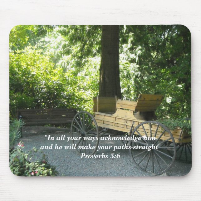 Old Wagon with Scripture Verse Mouse Mat (Front)