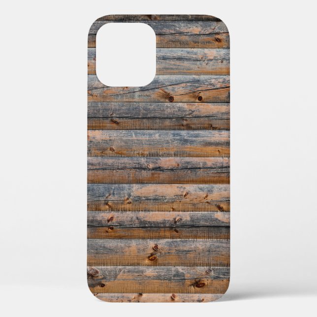 Old wall of wooden planks with cracks. Beam made o Case-Mate iPhone Case (Back)