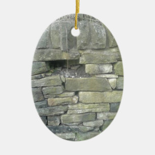 Old Wall, Stone, Bricks Ceramic Tree Decoration