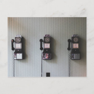 Old wall telephone postcard