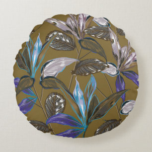 Old wall texture with cracks,  retro background,   round cushion