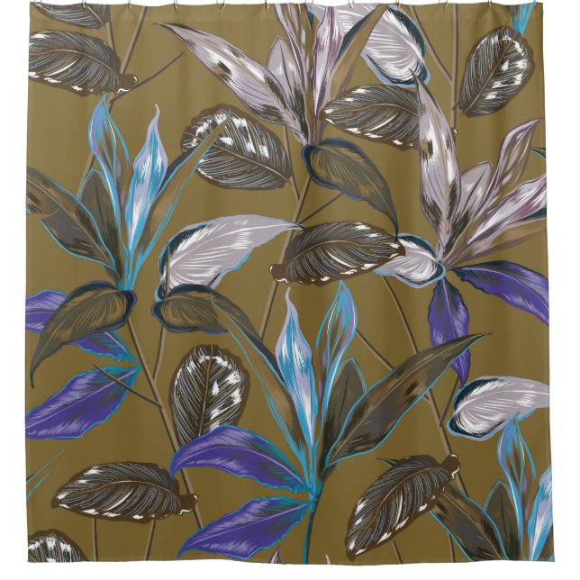 Old wall texture with cracks,  retro background,   shower curtain (Front)