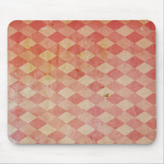 Old wallpaper red diamond pattern, retro design mouse mat
