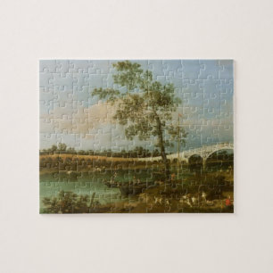 Old Walton's Bridge, 1755 (oil on canvas) Jigsaw Puzzle