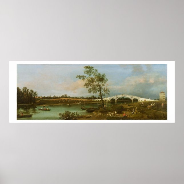 Old Walton's Bridge, 1755 (oil on canvas) Poster (Front)