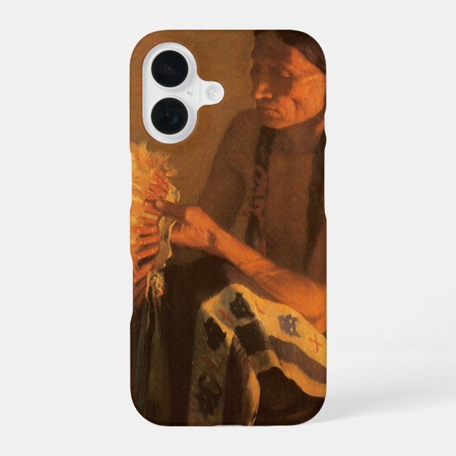 Old War Bonnet by Joseph Henry Sharp iPhone 16 Case (Back)