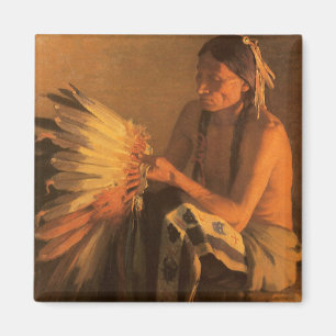 Old War Bonnet by Joseph Henry Sharp Magnet
