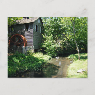 Old Water Mill and Creek Postcard