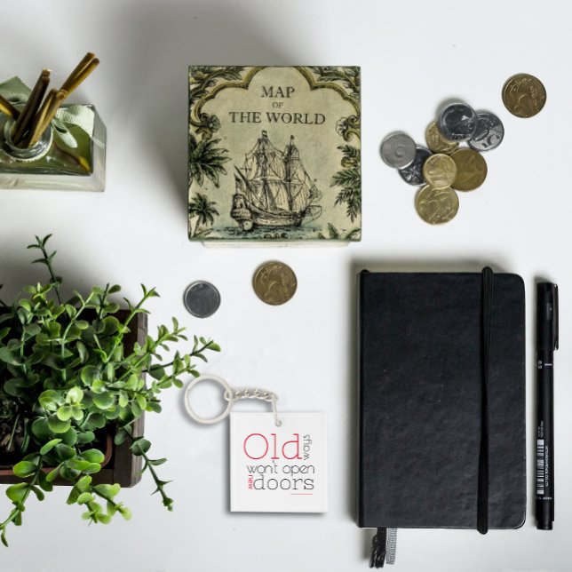 Old ways wont open new ways quote red black  key ring (Creator Uploaded)