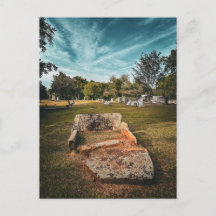 Old Weathered Headstone in Historic Cemetery