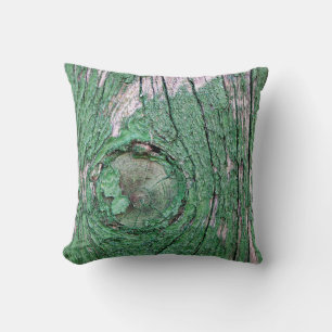 Old Weathered Painted Green Wood Background Textur Cushion