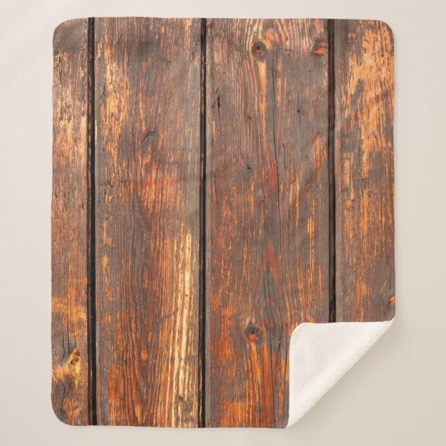Old,  weathered planks background textureabstract, sherpa blanket (Front)