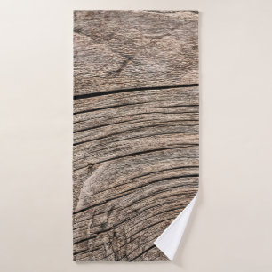 Old Weathered Rotten Cracked Knotted Coarse Wood G Bath Towel