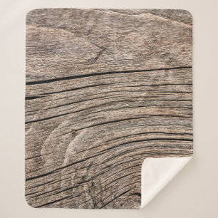 Old Weathered Rotten Cracked Knotted Coarse Wood G Sherpa Blanket
